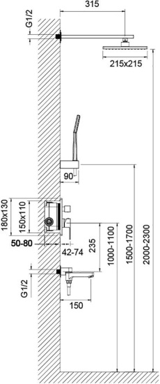 Душевая система Timo Selene SX-3069/17SM с внутренней частью