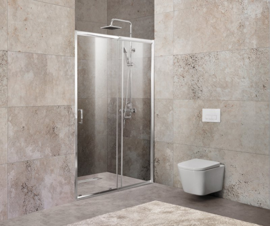 Душевая дверь в нишу BelBagno Unique BF-1-100/115-P-Cr стекло punto