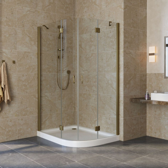 Душевой уголок Vegas Glass AFS-F Lux 120*90 05 01 L профиль бронза, стекло прозрачное