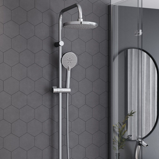Душевой комплект Damixa Astoria DX551000000 + душевая стойка Redblu Origin One 978100000 + смеситель Astoria DX550210000