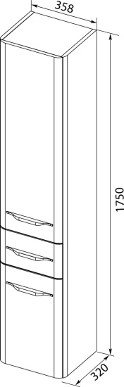 Пенал Aquanet Виченца 36 белый глянец