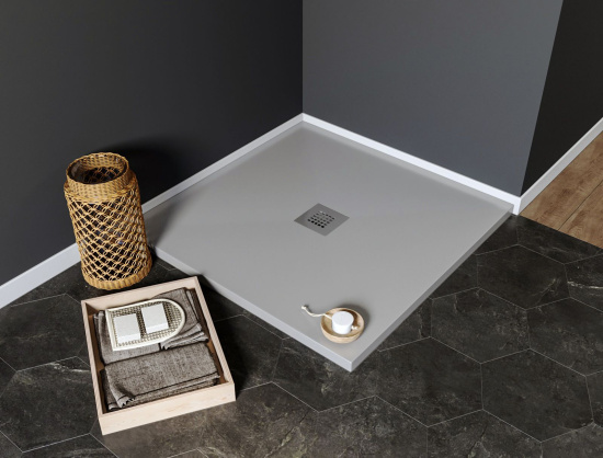 Поддон для душа Aquanet Pleasure NEW 001.1G 100x100 с сифоном, серый камень