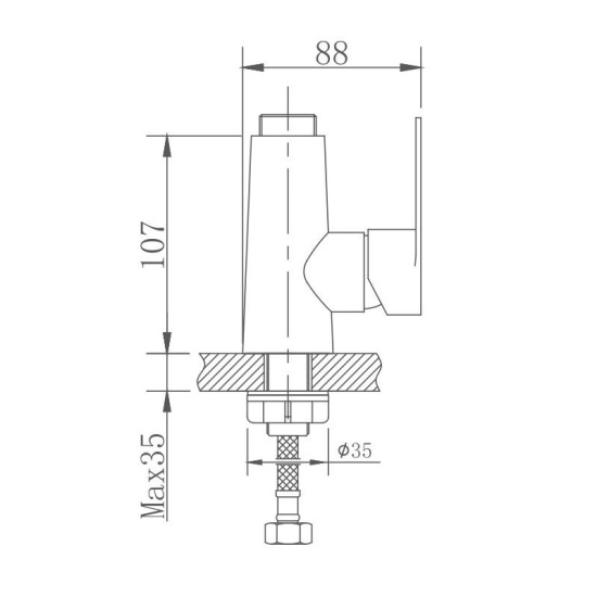 Смеситель для кухни Haiba HB73801-2 сталь, без излива