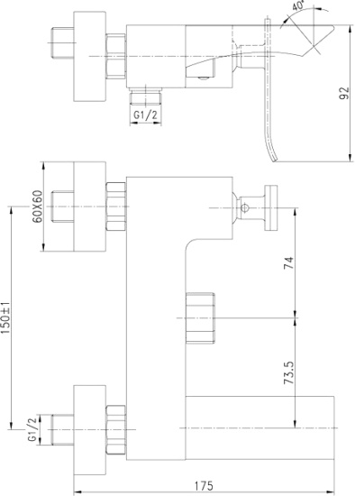 Смеситель для ванны Lemark Contest LM5814CW