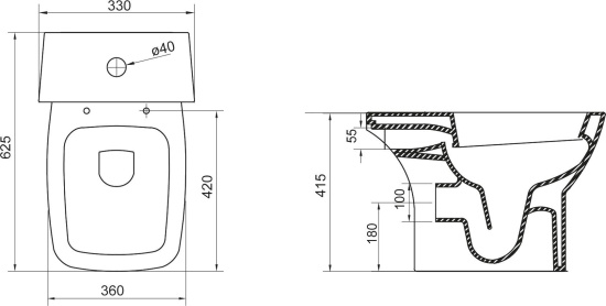 Чаша для унитаза-компакта BelBagno Lago BB128CP