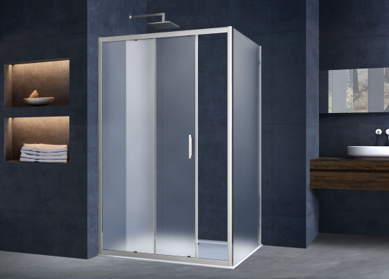 Душевой уголок Vincea Alpha VSR-3AL9015MT 150х90 см, профиль хром, стекло текстурное