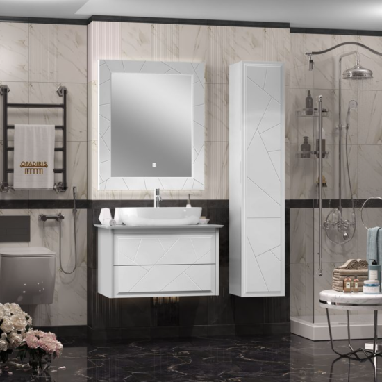 Тумба со столешницей Opadiris Луиджи 90 белая, раковина One