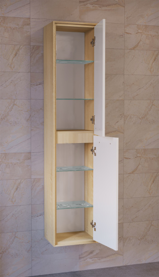 Пенал Raval Frame 160 белый, дуб сонома, подвесной