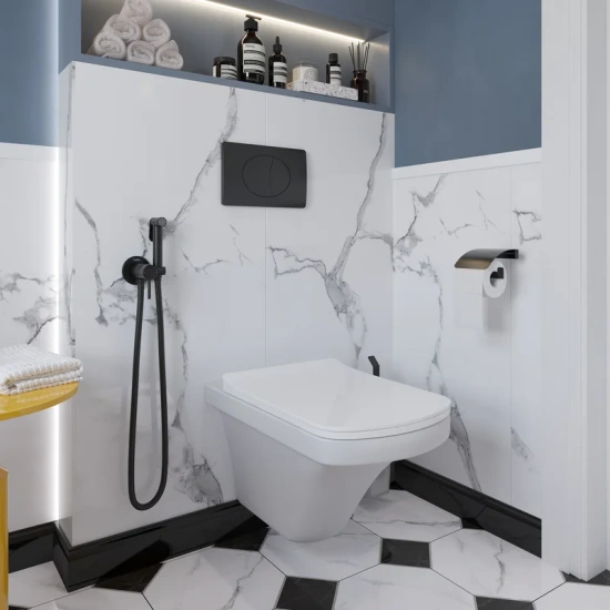 Гигиенический душ Teska Pulito BTK 6804 со смесителем, черный