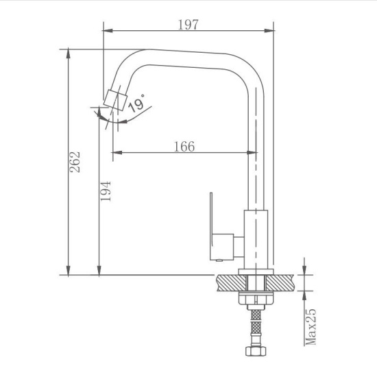 Смеситель для кухни Haiba HB4182 сталь