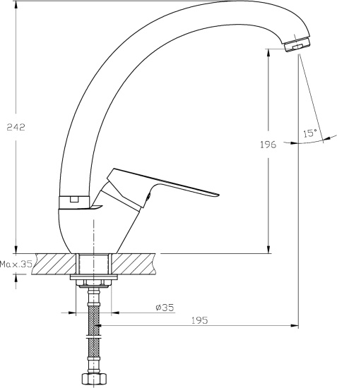Смеситель для кухни Rush Yell YE5735-22