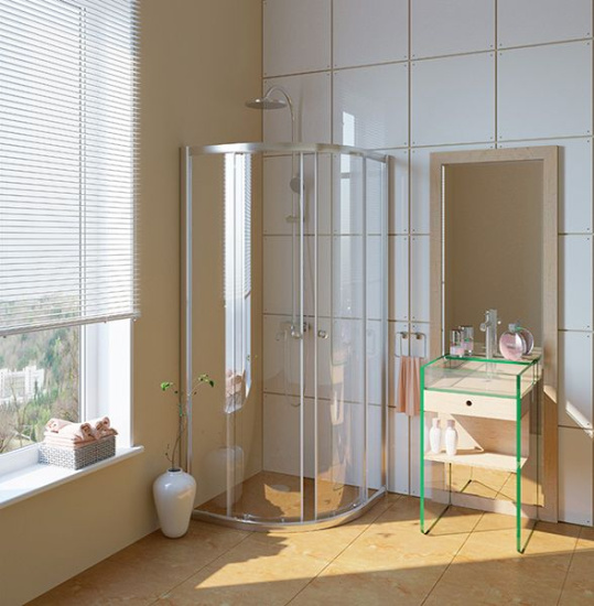 Душевой уголок GuteWetter Guwer GK-664R 90x90 см стекло бесцветное, профиль хром