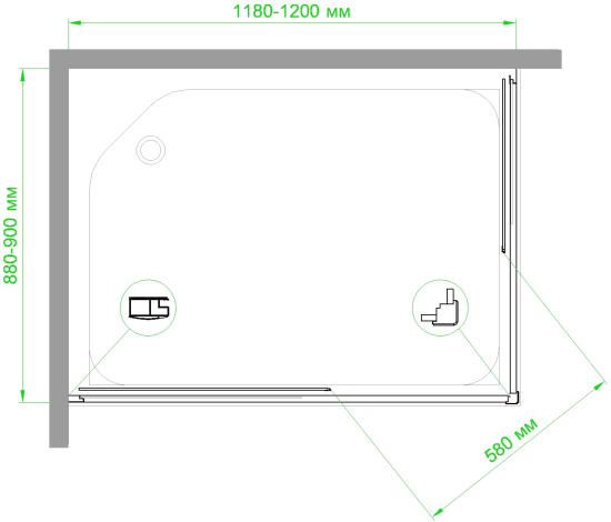 Душевой уголок Royal Bath HPD RB9120HPD-C-BL 120x90