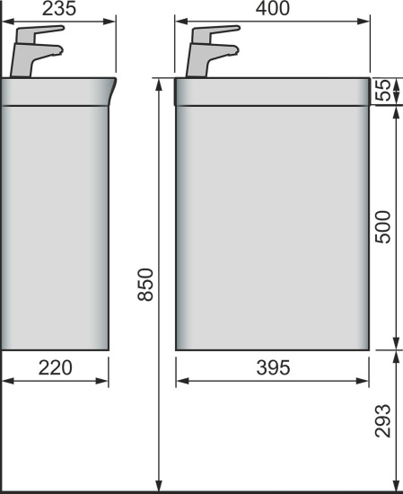 Тумба с раковиной Raval Bionica 40
