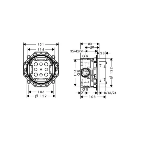 Душевая система Hansgrohe Raindance Select E 300 27378000+26630000+27506000+15714000+01800180