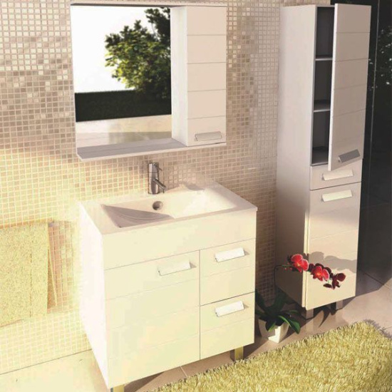 Тумба с раковиной Comforty Модена М 75, напольная, белая матовая