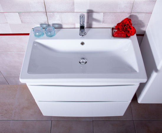 Тумба с раковиной Бриклаер Вега 70 белая