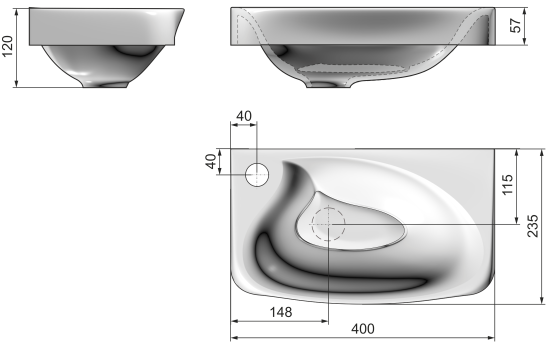 Тумба с раковиной Raval Bionica 40