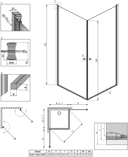Душевой уголок Radaway EOS KDD I 100x100
