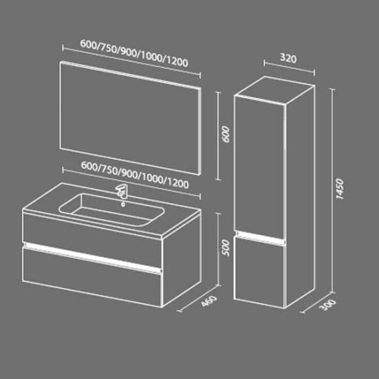 Тумба с раковиной Sanvit Кубэ-2 70 белый глянец