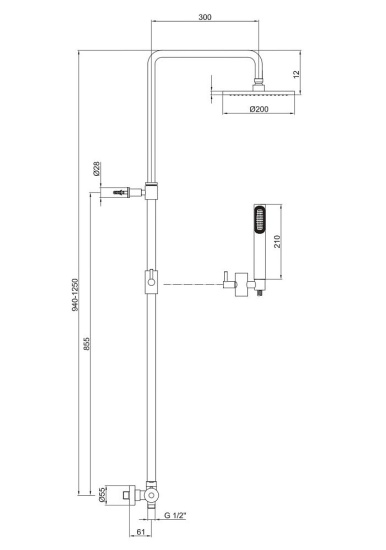 Душевая стойка Fiore Xenon 44CR0964
