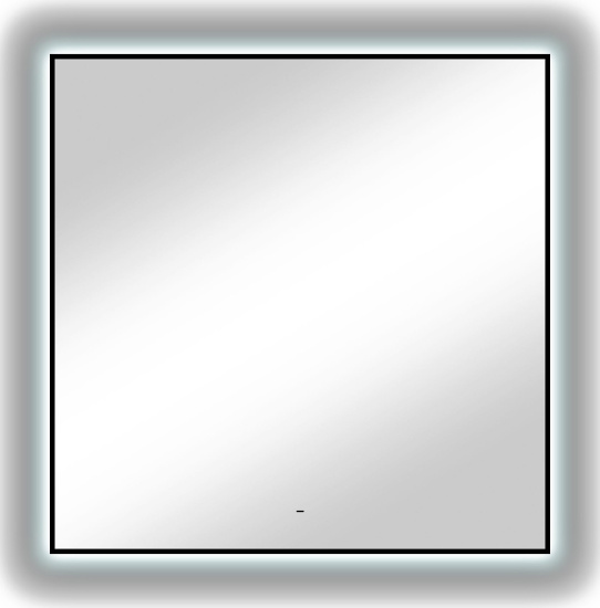Зеркало Diwo Элиста 100x100 черное, с подсветкой сенсорной
