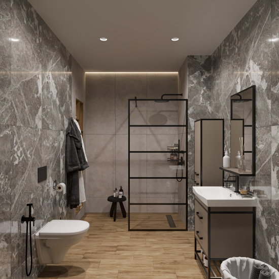 Мебель для ванной Sanflor Норд 60 тауп с раковиной Strim 60