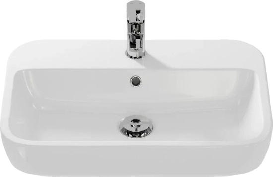 Тумба с раковиной Runo Вудлайн 65, скандинавский дуб, раковина Caspia 60 Square