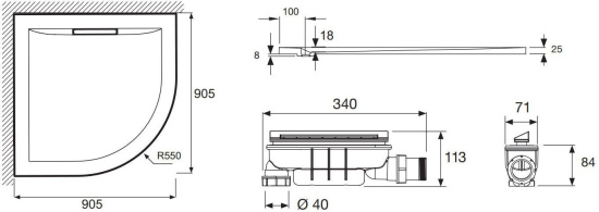 Поддон для душа Jacob Delafon Flight Pure E62323-00 90х90