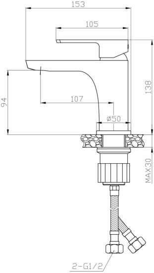 Смеситель для раковины Rossinka RS50-12