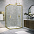 Душевой уголок Vegas Glass ZA-F TUR NOVO 90*70 09 01, профиль золото глянцевое, стекло прозрачное