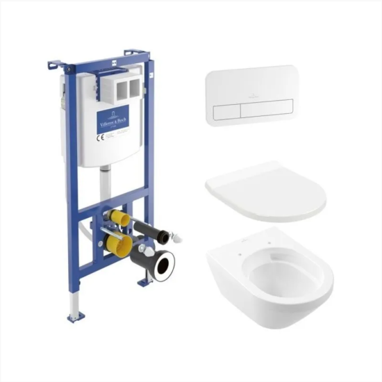 Инсталляция с унитазом Villeroy & Boch Architectura 4616D301, сидение микролифт, кнопка смыва белая