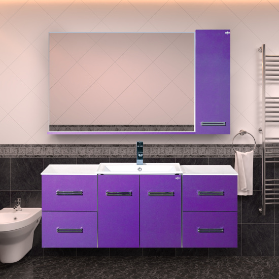 Тумба с раковиной Misty Атланта 60 сиреневая
