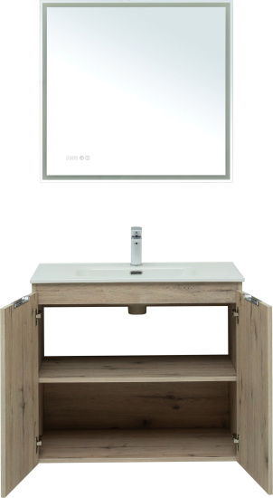 Мебель для ванной Aquanet Алвита new 80 подвесная, дуб веллингтон белый, с дверками