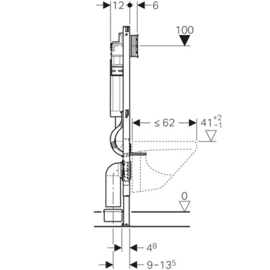 Инсталляция Geberit Duofix Delta 458.163.21.1 с кнопкой + унитаз подвесной  Boheme Mane 970-SET-W