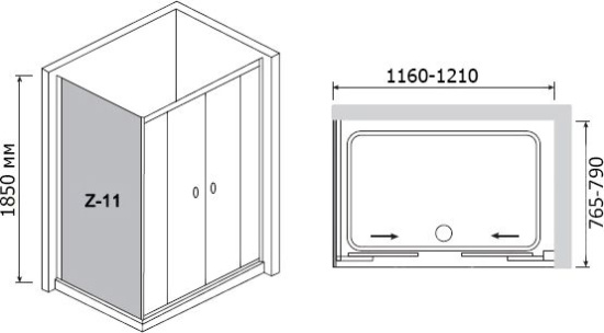Душевой уголок RGW Classic CL-43 (1160-1210)x800