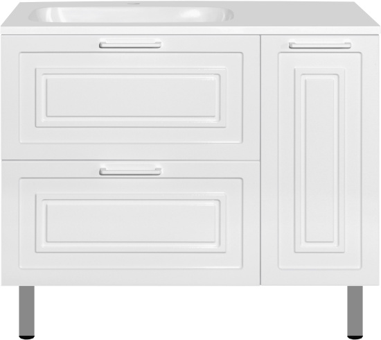 Тумба с раковиной Style Line Альба 90 L, с бельевой корзиной