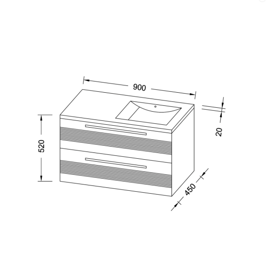 Тумба с раковиной SanVit Соната-2 90 R