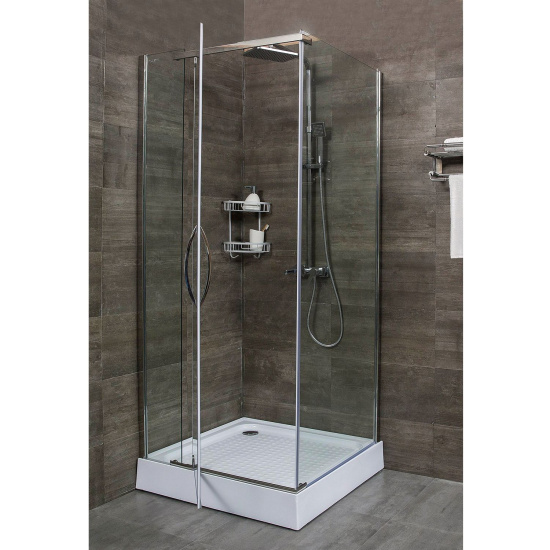 Душевой уголок Alex Baitler AB24100S 100х100 см, профиль хром, стекло прозрачное