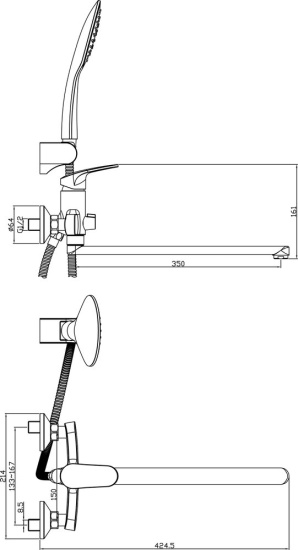 Душевой комплект Rossinka RS45-22 + RS45-32