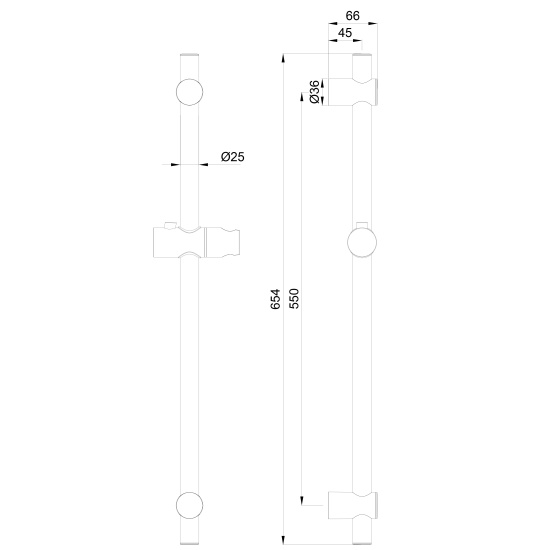 Душевая штанга Wonzon & Woghand WW-SL04-CR