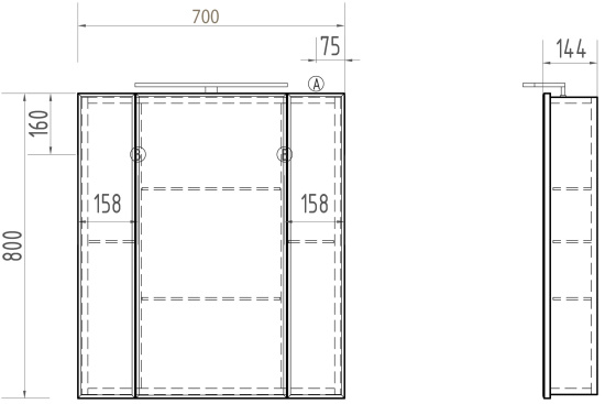 Мебель для ванной Vigo Plaza 70 2 ящика