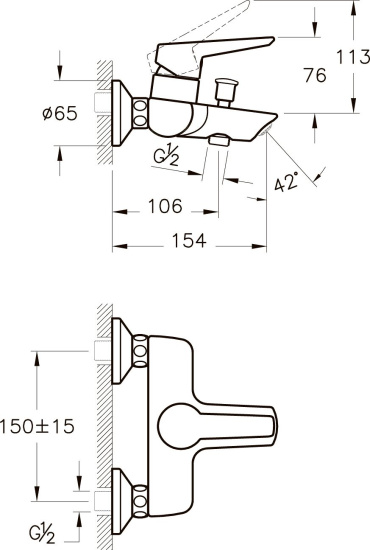 Смеситель для ванны VitrA Solid S A42444EXP