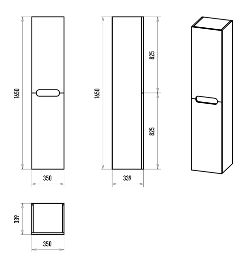 Шкаф-пенал Misty Роял 35 черный подвесной, универсальный