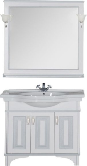 Зеркало Aquanet Валенса 100 белый краколет/серебро