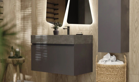 Тумба с раковиной Raval Facet 80 антрацит