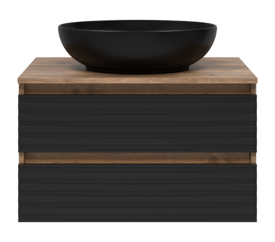 Тумба с раковиной Brevita Дакота 70 подвесная, черная