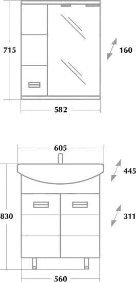 Мебель для ванной Onika Балтика 60