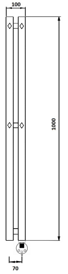 Полотенцесушитель электрический Secado Сандриго 2К 1000/70 R, черный матовый