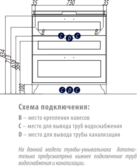 Тумба с раковиной Aquaton Леон 80Н дуб белый, подвесная